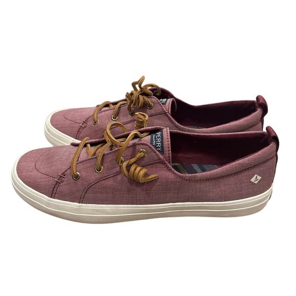 Just in 💫| Sperry Crest Vibes Washed Twill Slip-On Sneakers in Fuchsia Size 12 - Picture 3 of 6